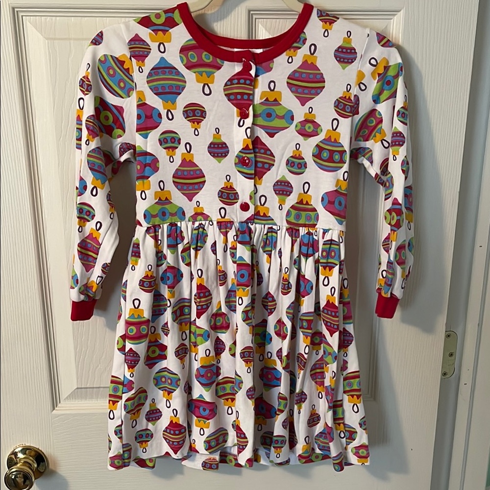 Hanna Andersson Red-Trimmed Multicolor Dress size 130 (8)